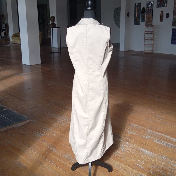 Thick cotton/denim cream button down maxi dress - Picture 5 of 6